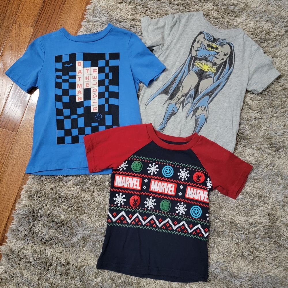 Batman and marvel boys tshirts